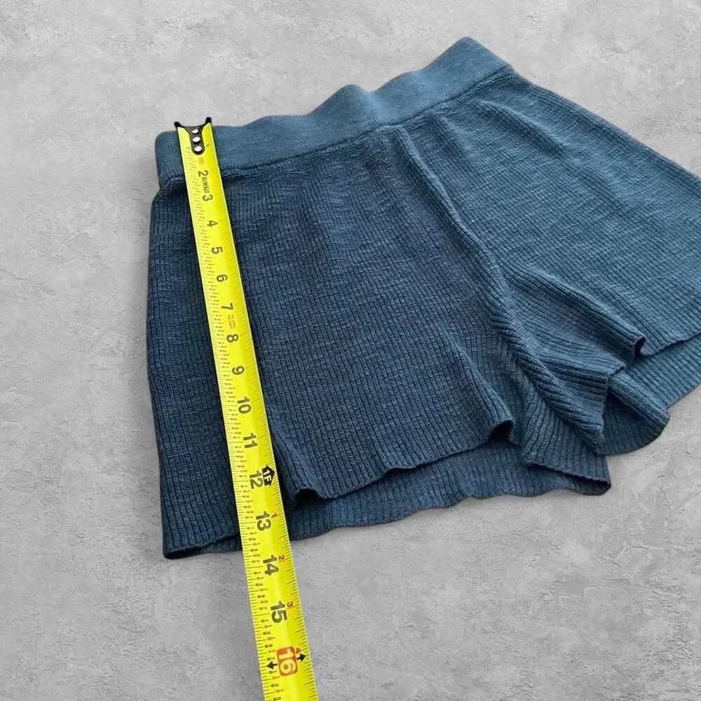 Free People FP Beach Malibu Surf Knit Shorts Navy XS Boho Coastal